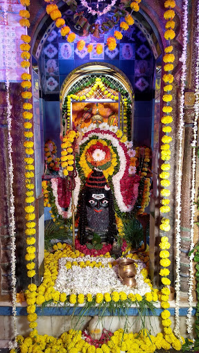 भगवान शिव के शिवलिंग की पूजा अर्चना, श्री आनंदेश्वर महादेव मंदिर